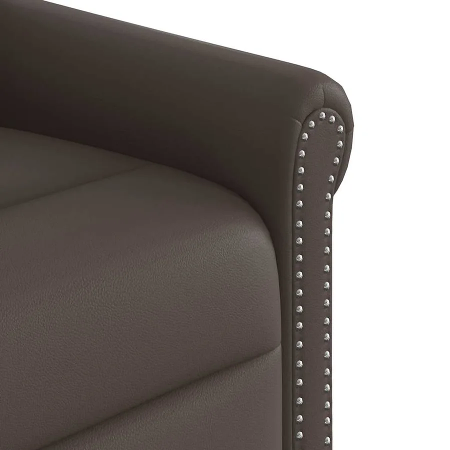 Fauteuil de massage inclinable marron brillant similicuir - 11