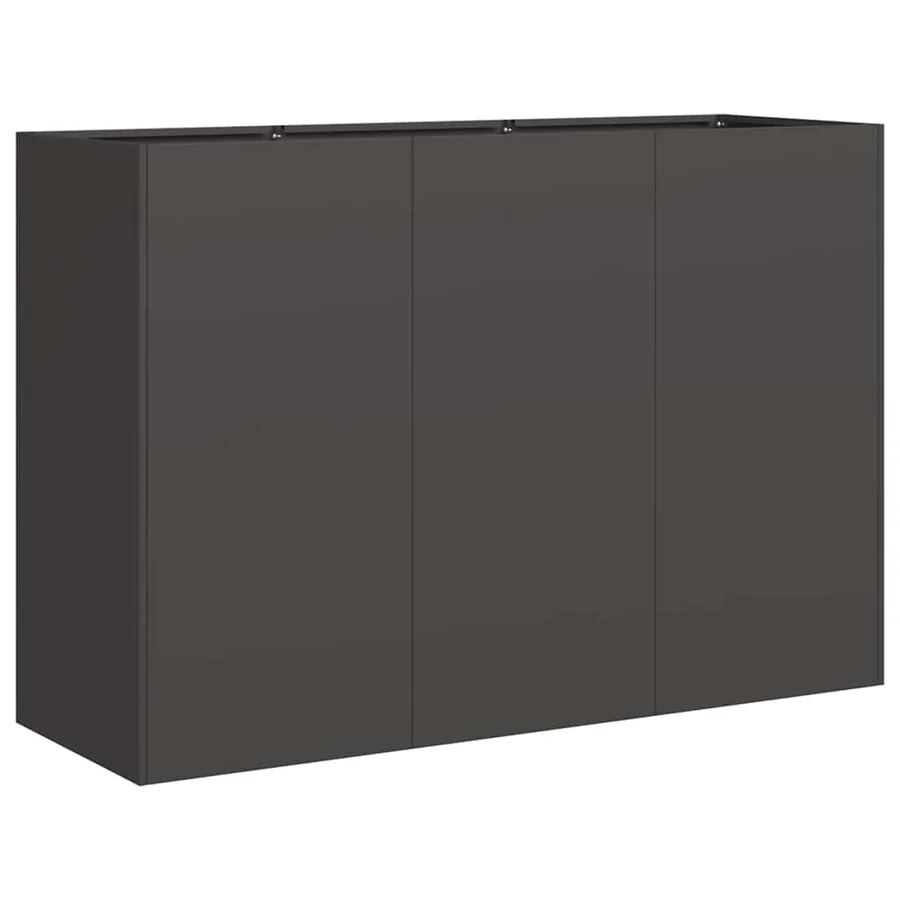 Jardinière noir 120x40x80 cm acier laminé à froid - 2