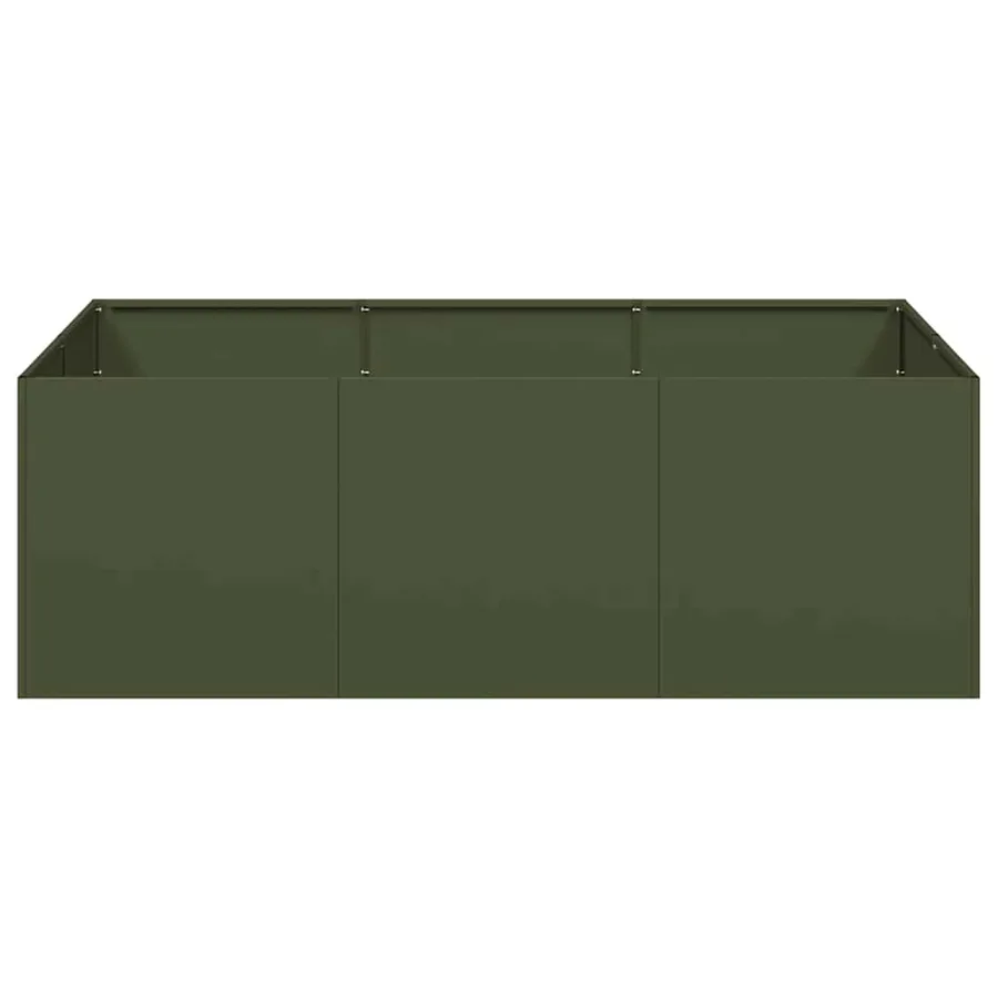 Jardinière vert olive 120x80x40 cm acier - 4