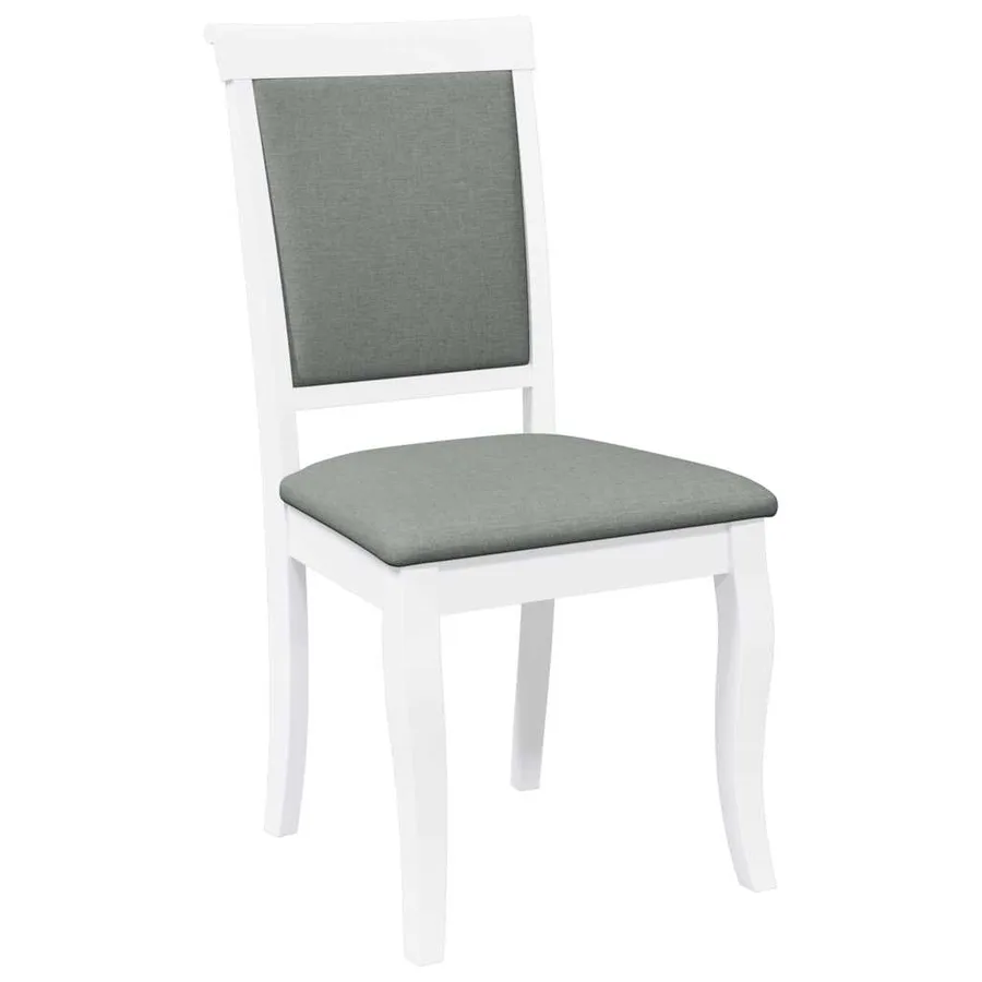 Chaises à manger coussins 2 pcs blanc bois massif caoutchouc - 4
