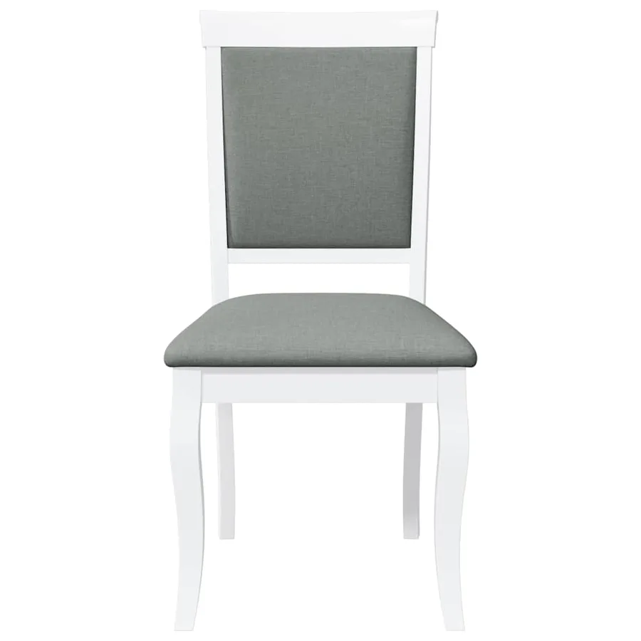 Chaises à manger coussins 2 pcs blanc bois massif caoutchouc - 5