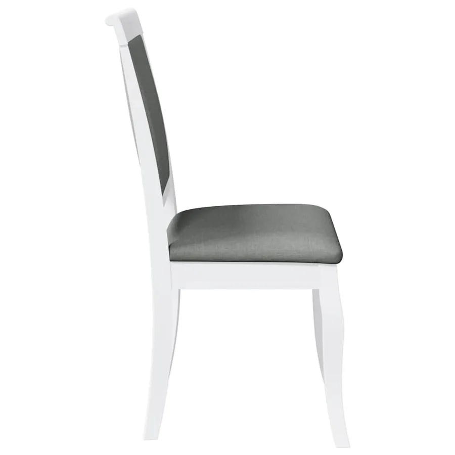 Chaises à manger coussins 2 pcs blanc bois massif caoutchouc - 6