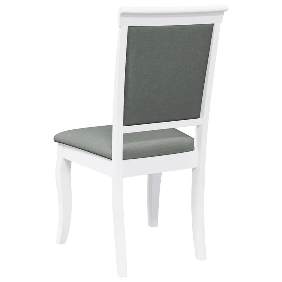 Chaises à manger coussins 2 pcs blanc bois massif caoutchouc - 7