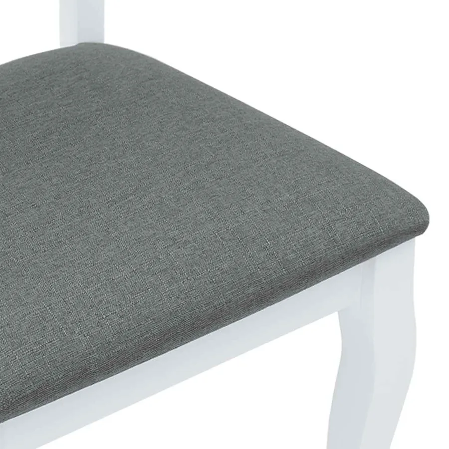 Chaises à manger coussins 2 pcs blanc bois massif caoutchouc - 8