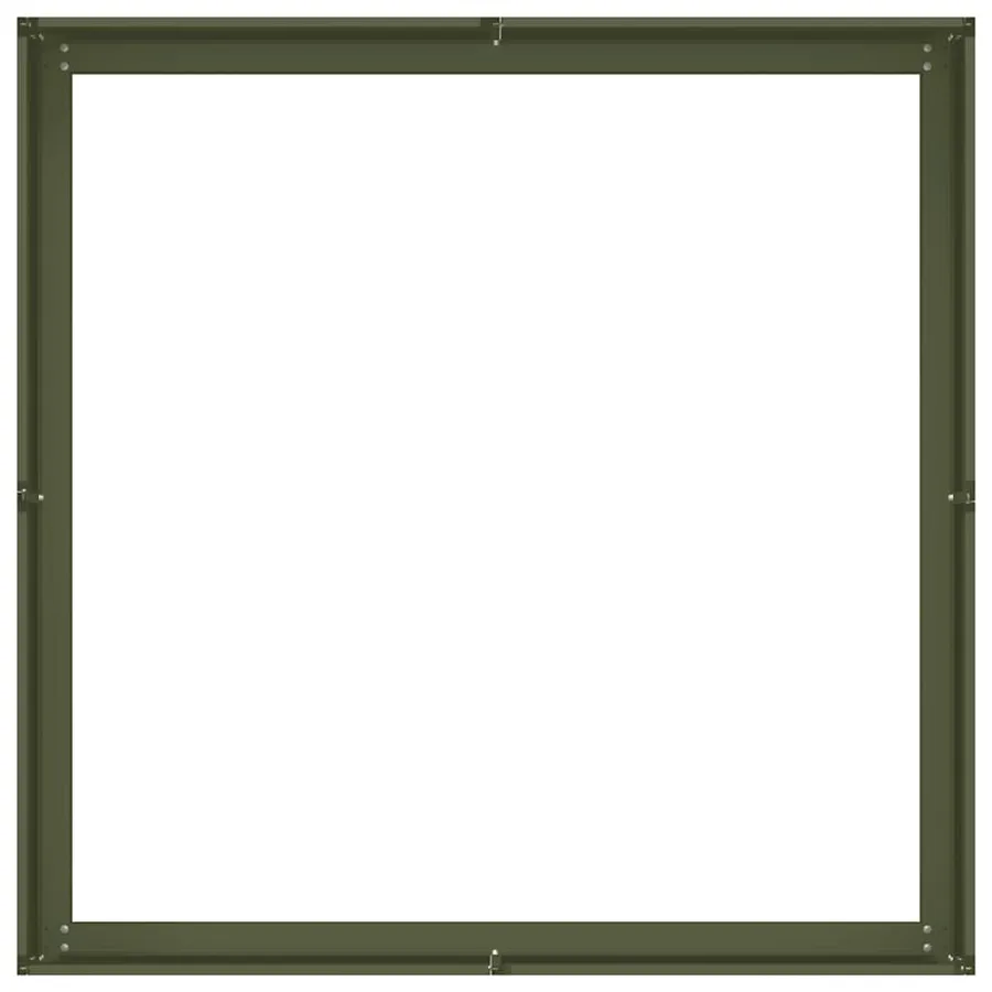 Jardinière vert olive 100x100x30 cm acier - 5