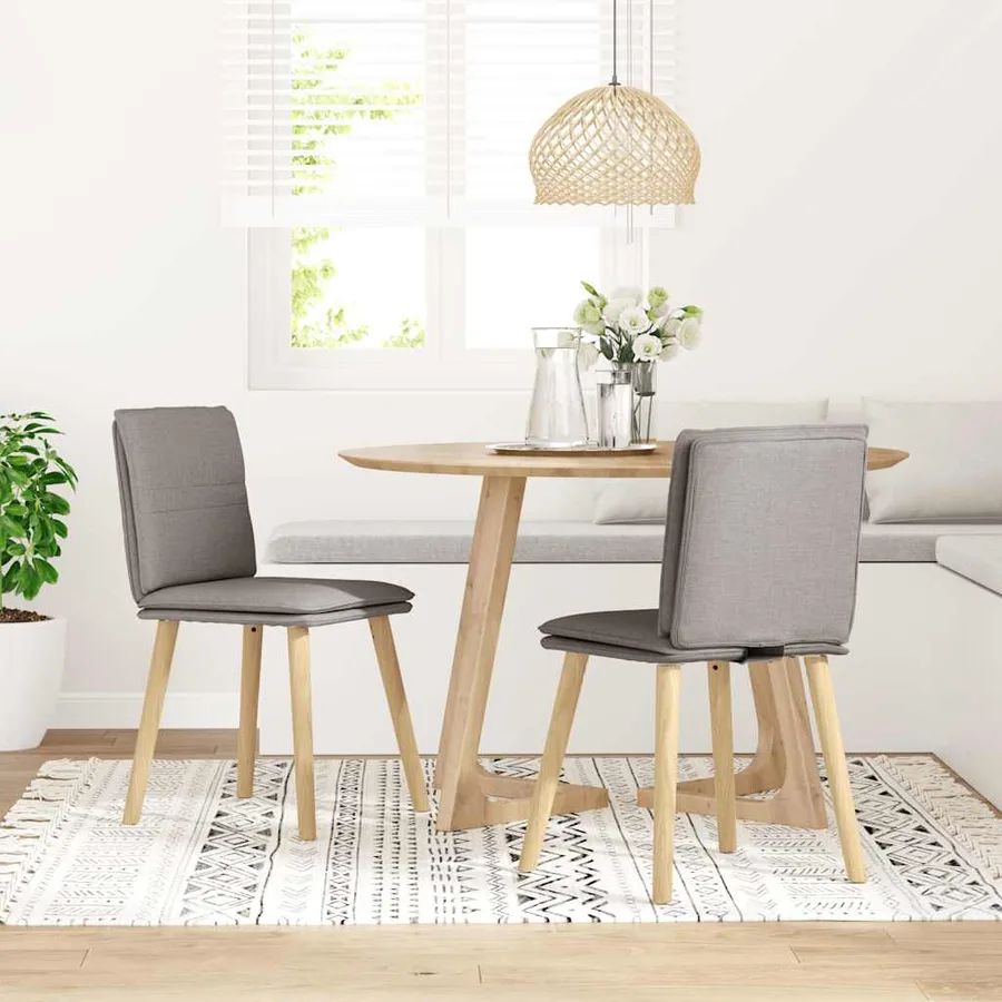 Chaises à manger lot de 2 taupe tissu - 2