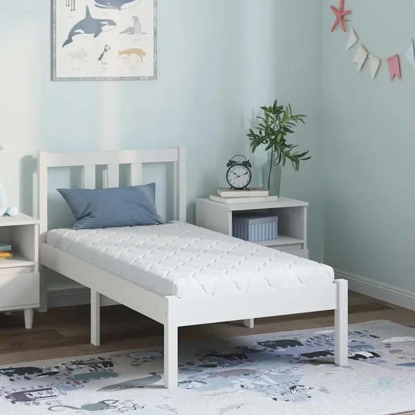 Matelas Blanc 60 x 120 cm Tissu jacquard