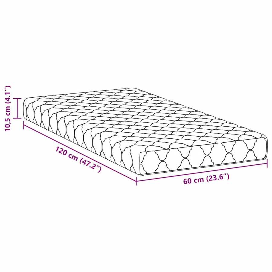 Matelas Blanc 60 x 120 cm Tissu jacquard - 11