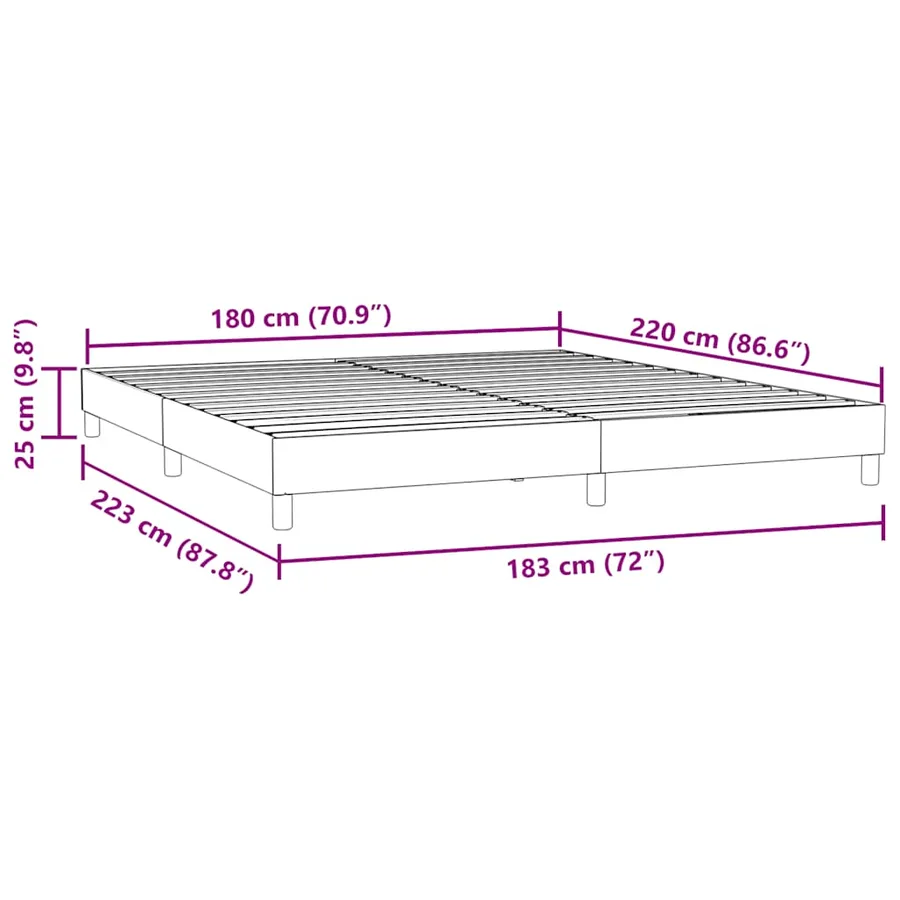 Cadre de lit sans matelas rose 180x220 cm velours - 10