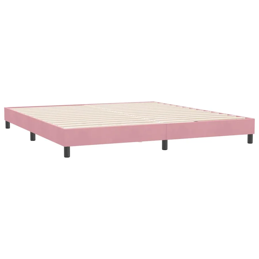 Cadre de lit sans matelas rose 180x220 cm velours - 2