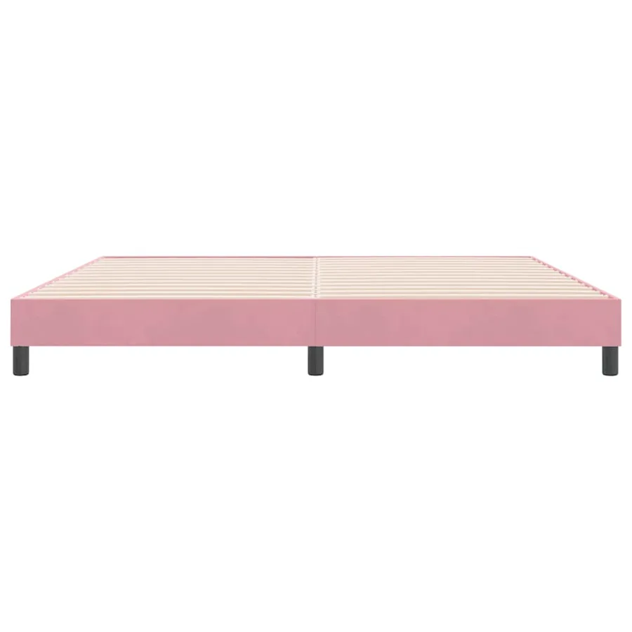 Cadre de lit sans matelas rose 180x220 cm velours - 5