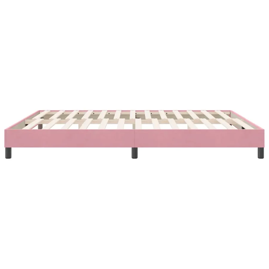 Cadre de lit sans matelas rose 180x220 cm velours - 6