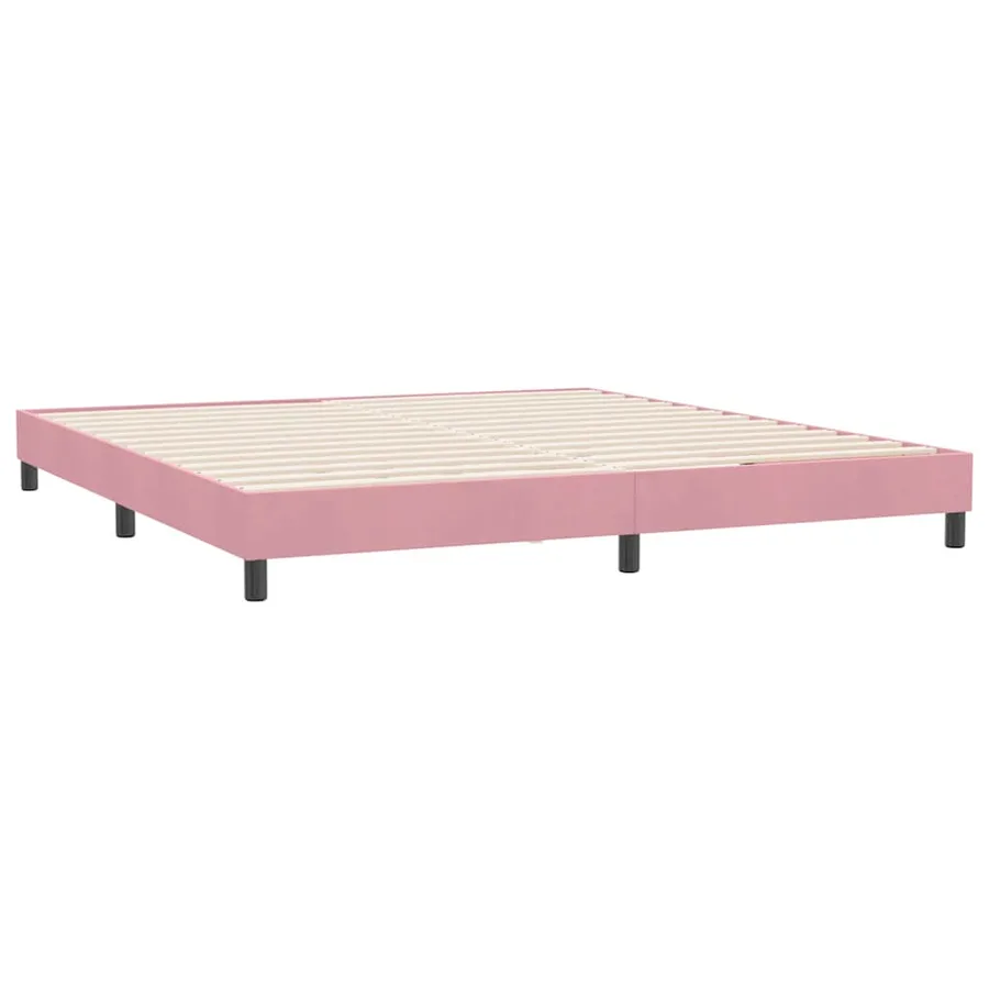 Cadre de lit sans matelas rose 180x220 cm velours - 7