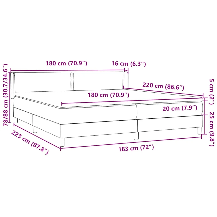 Sommier à lattes de lit avec matelas rose 180x220 cm velours - 12