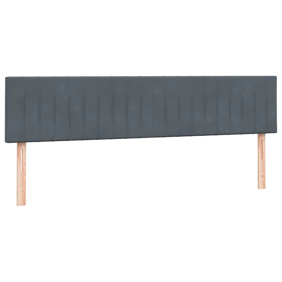 Sommier à lattes de lit et matelas et LED gris foncé 200x220cm velours - 7