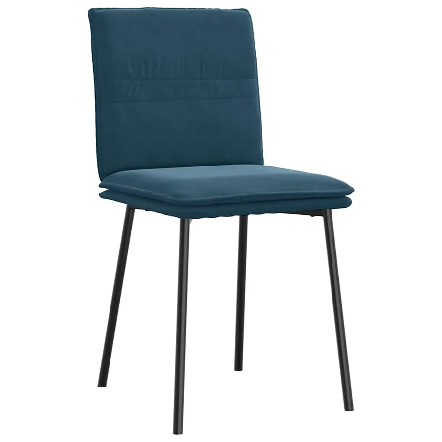 Chaises à manger lot de 2 Bleu Velours - 3