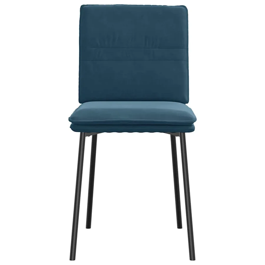 Chaises à manger lot de 2 Bleu Velours - 4