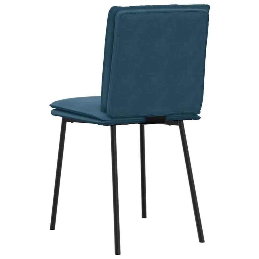 Chaises à manger lot de 2 Bleu Velours - 6