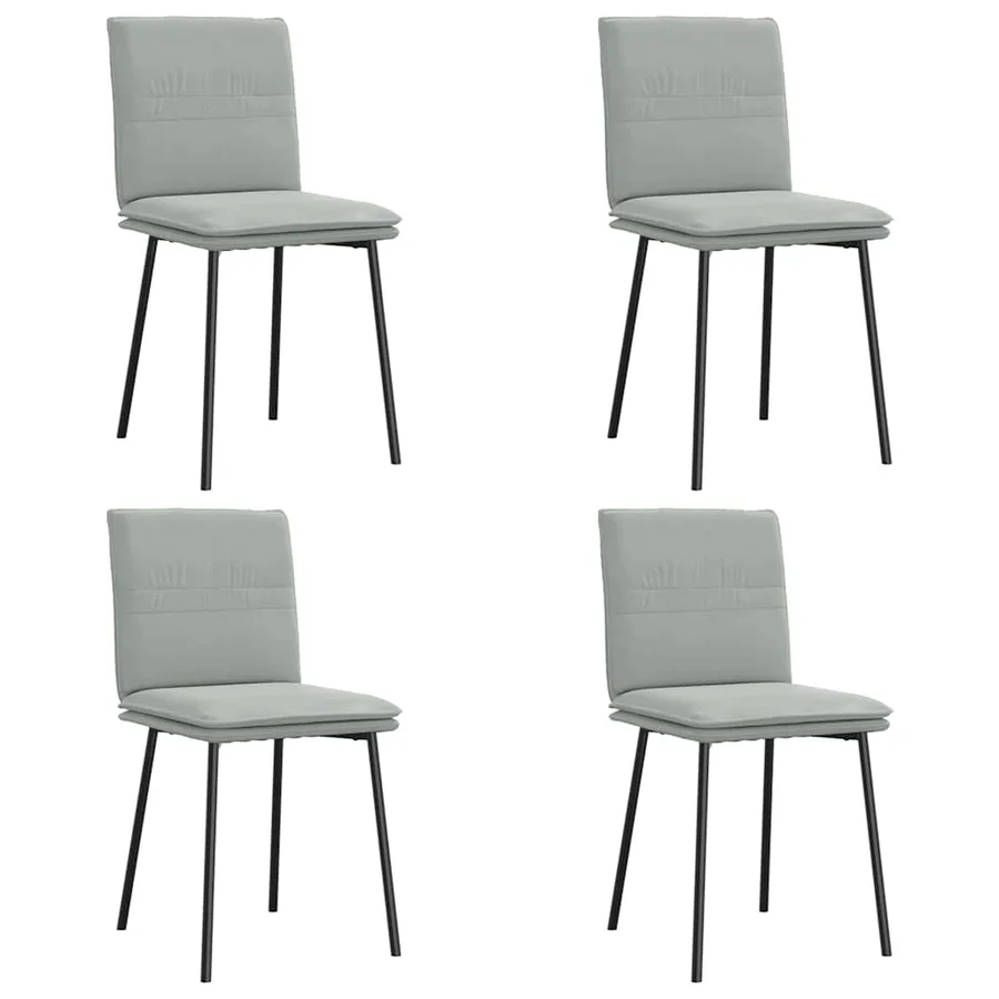 Chaises à manger lot de 4 Gris clair Velours - 2