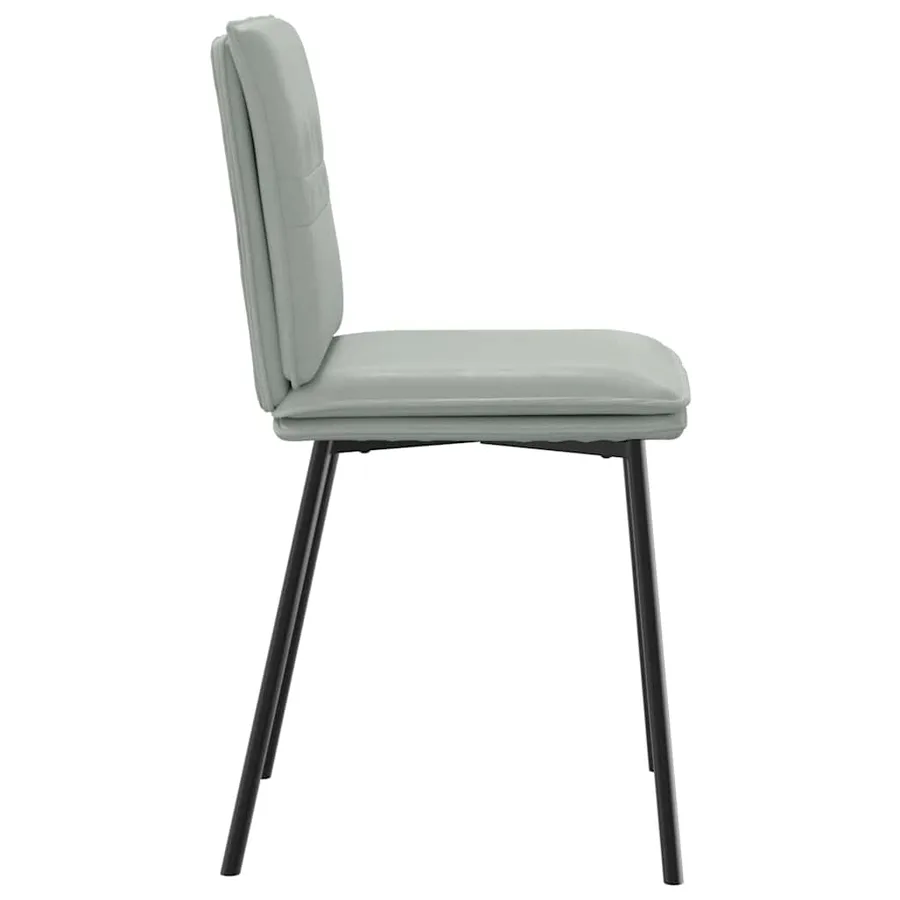 Chaises à manger lot de 4 Gris clair Velours - 5