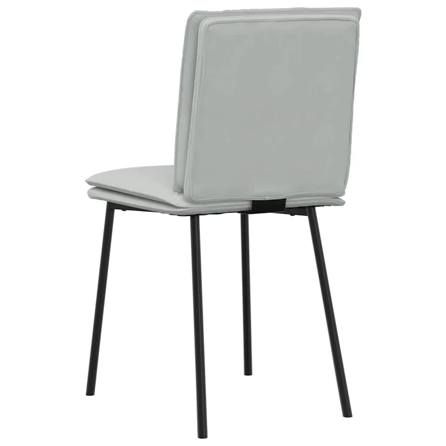 Chaises à manger lot de 4 Gris clair Velours - 6