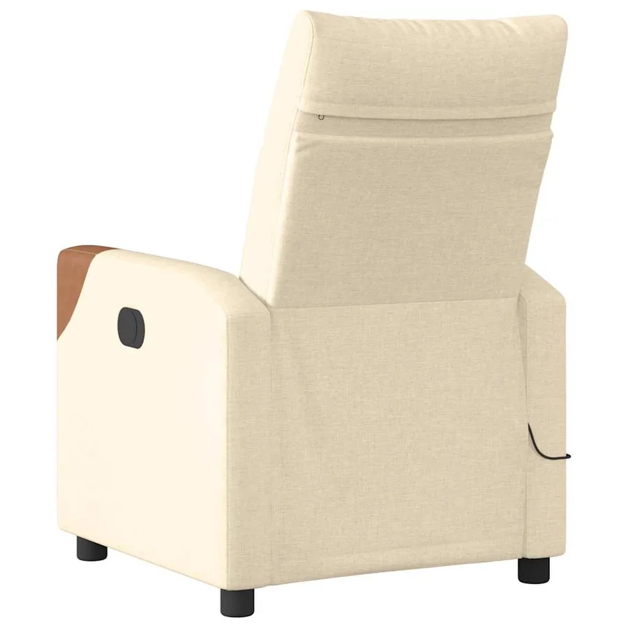 Fauteuil de massage inclinable Crème Tissu - 5