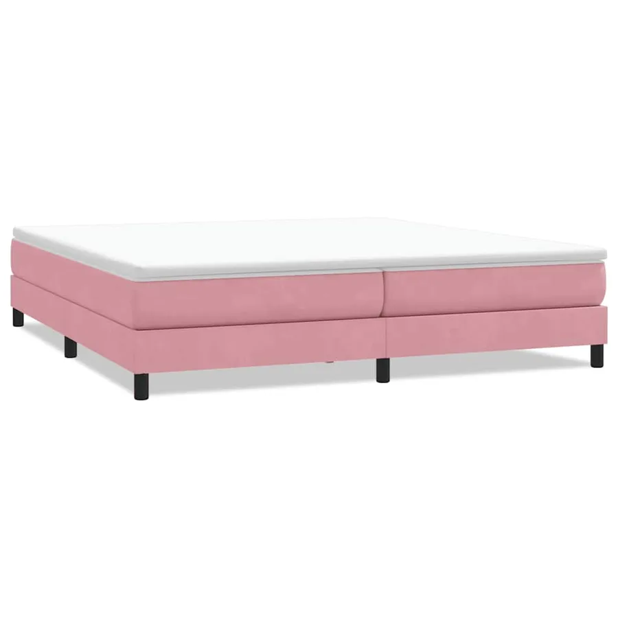 Sommier à lattes de lit sans matelas rose 200x220 cm velours - 2