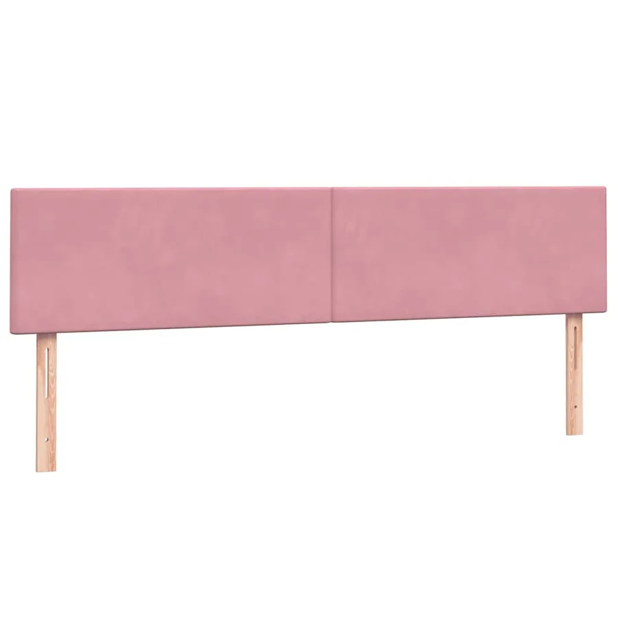 Sommier à lattes de lit avec matelas rose 200x220 cm velours - 5