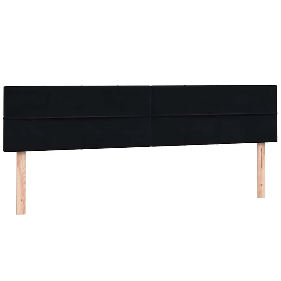 Sommier à lattes de lit avec matelas noir 200x220 cm velours - 6