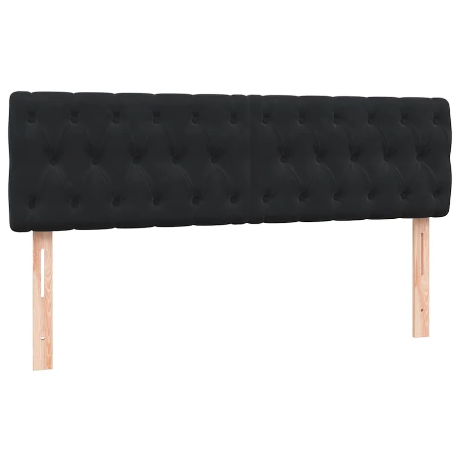 Sommier à lattes de lit avec matelas et LED noir 160x220 cm velours - 7
