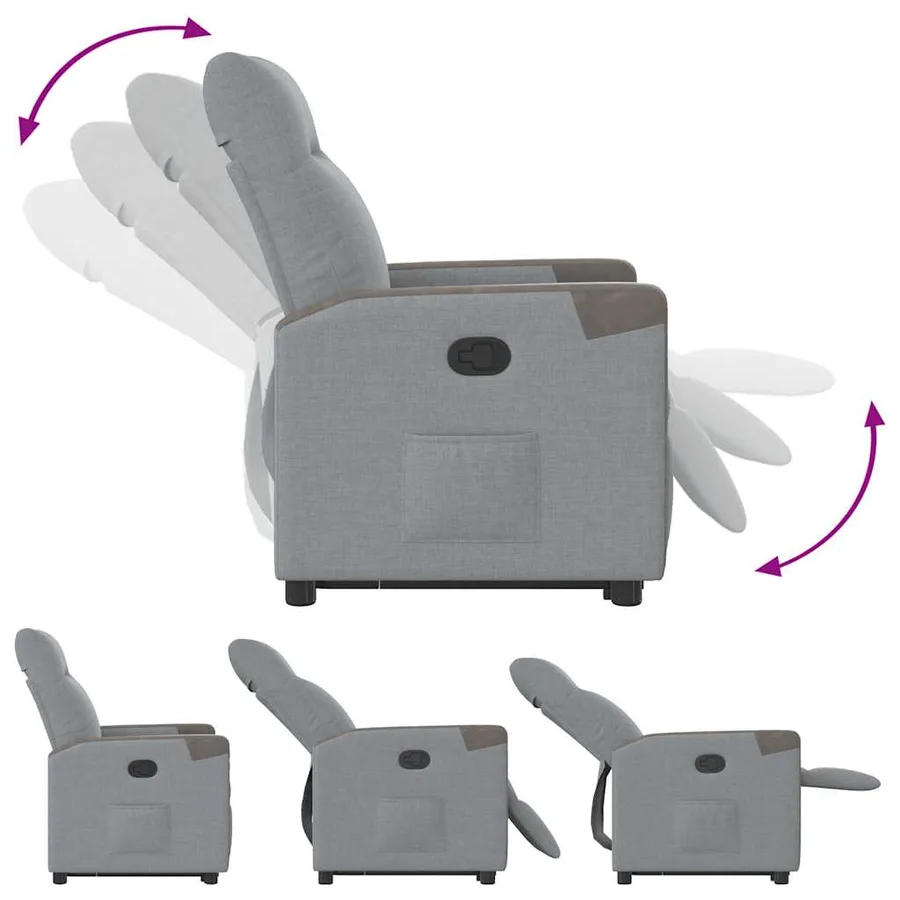 Fauteuil inclinable Gris clair Tissu - 8