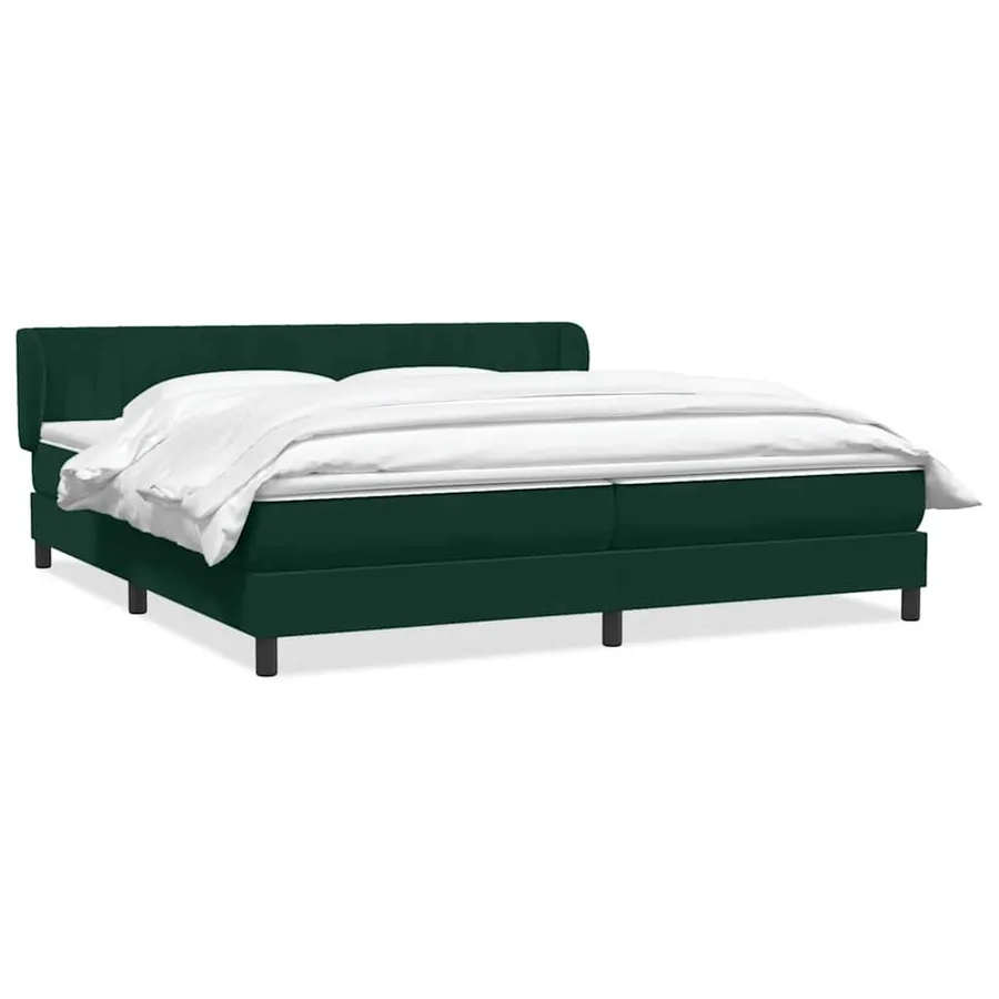 Sommier à lattes de lit et matelas vert foncé 180x220cm velours - 2