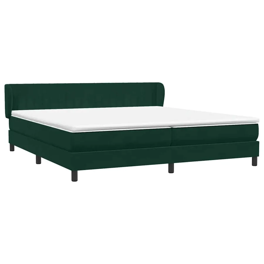 Sommier à lattes de lit et matelas vert foncé 180x220cm velours - 4