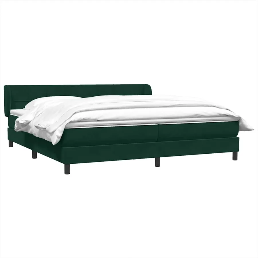 Sommier à lattes de lit et matelas vert foncé 180x220cm velours - 3