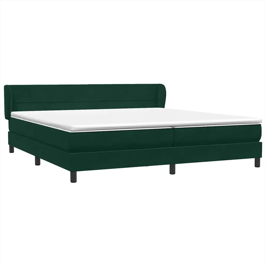 Sommier à lattes de lit et matelas vert foncé 180x220cm velours - 4