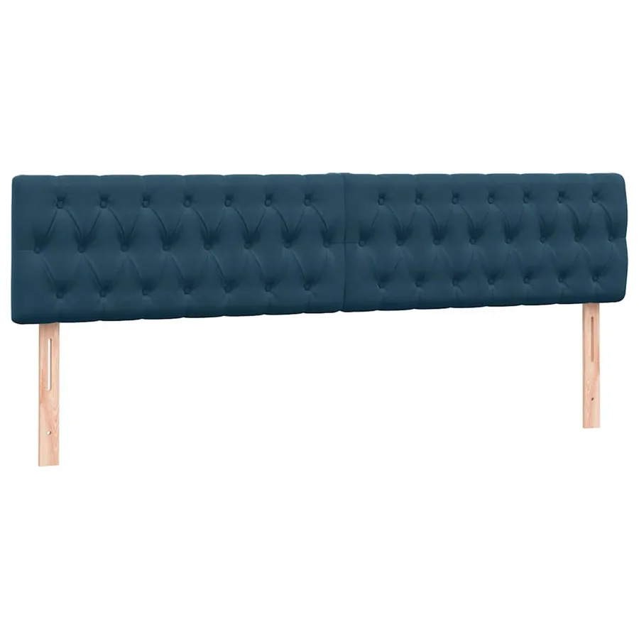 Sommier à lattes de lit et matelas bleu foncé 200x220cm velours - 7