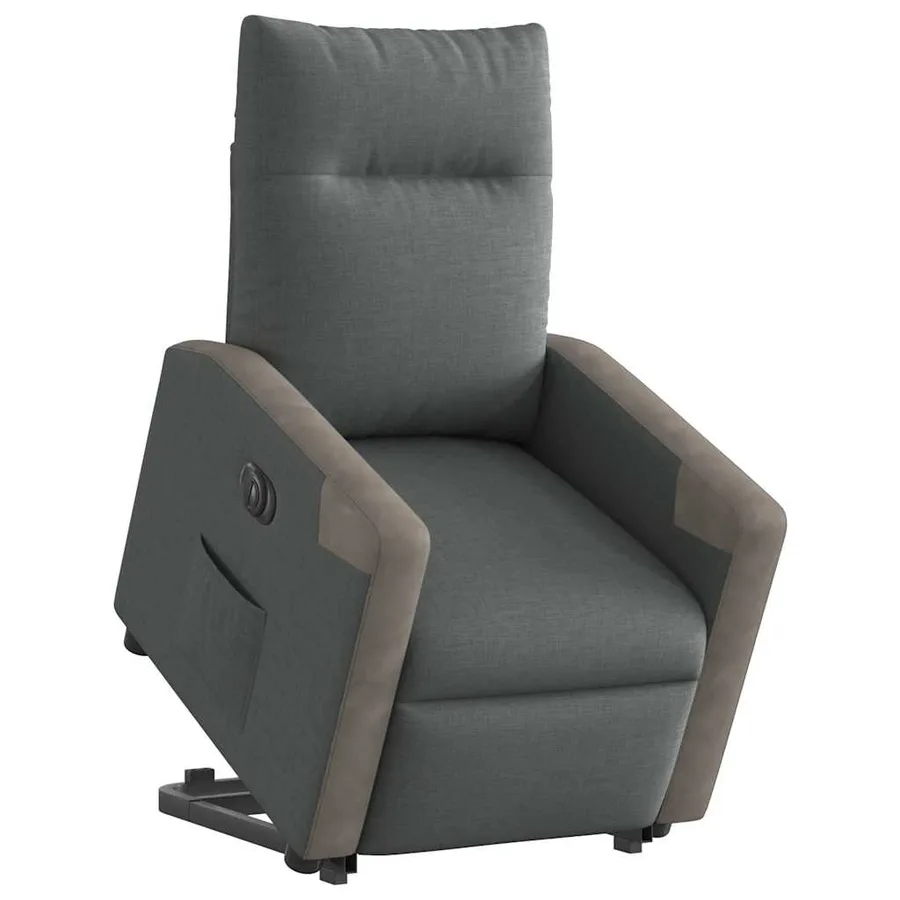 Fauteuil inclinable électrique gris foncé tissu - 3