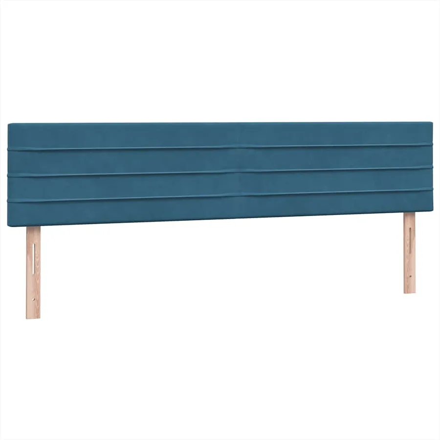 Sommier à lattes de lit et matelas et LED bleu foncé 200x220cm velours - 8