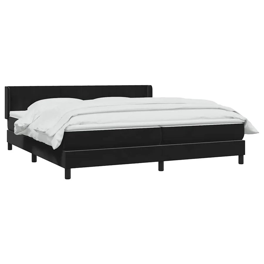 Sommier à lattes de lit avec matelas noir 180x220 cm velours - 3