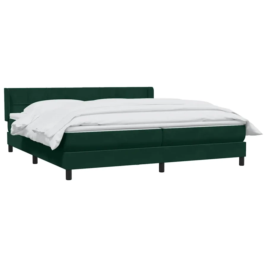 Sommier à lattes de lit et matelas vert foncé 200x220cm velours - 3