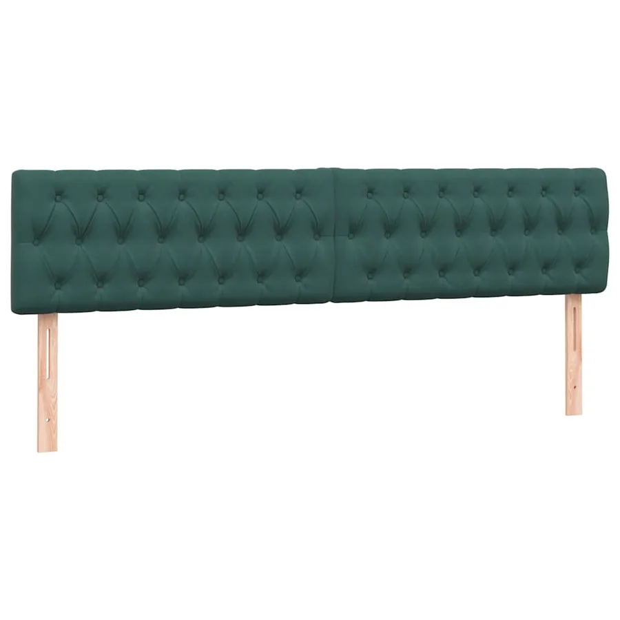 Sommier à lattes de lit et matelas et LED vert foncé 200x220cm velours - 7