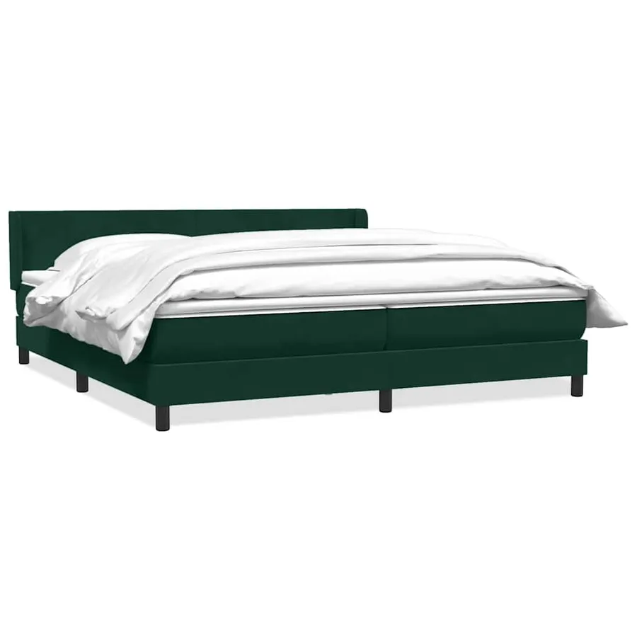 Sommier à lattes de lit et matelas vert foncé 200x220cm velours - 2
