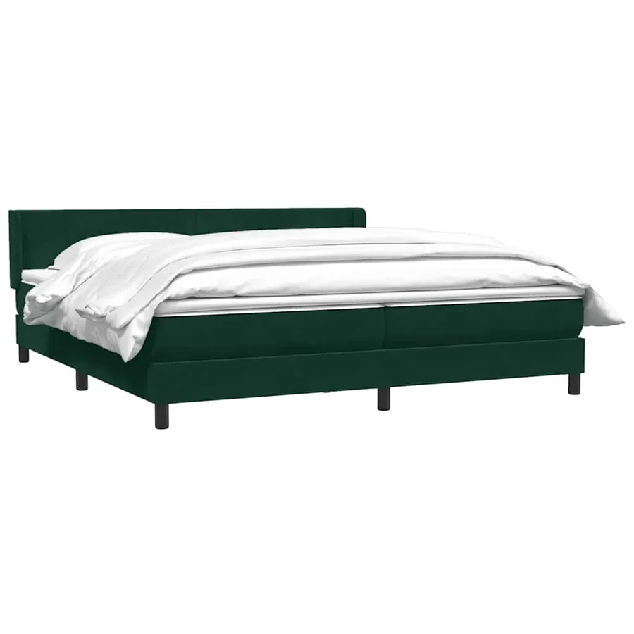 Sommier à lattes de lit et matelas vert foncé 200x220cm velours - 3