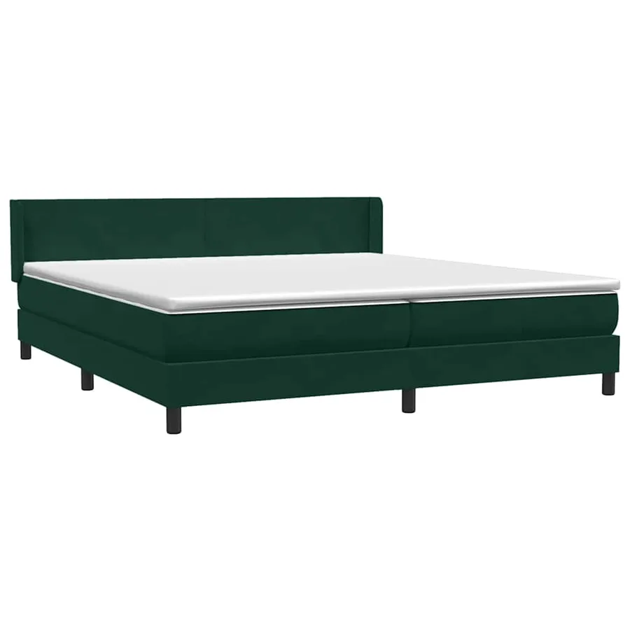 Sommier à lattes de lit et matelas vert foncé 200x220cm velours - 4
