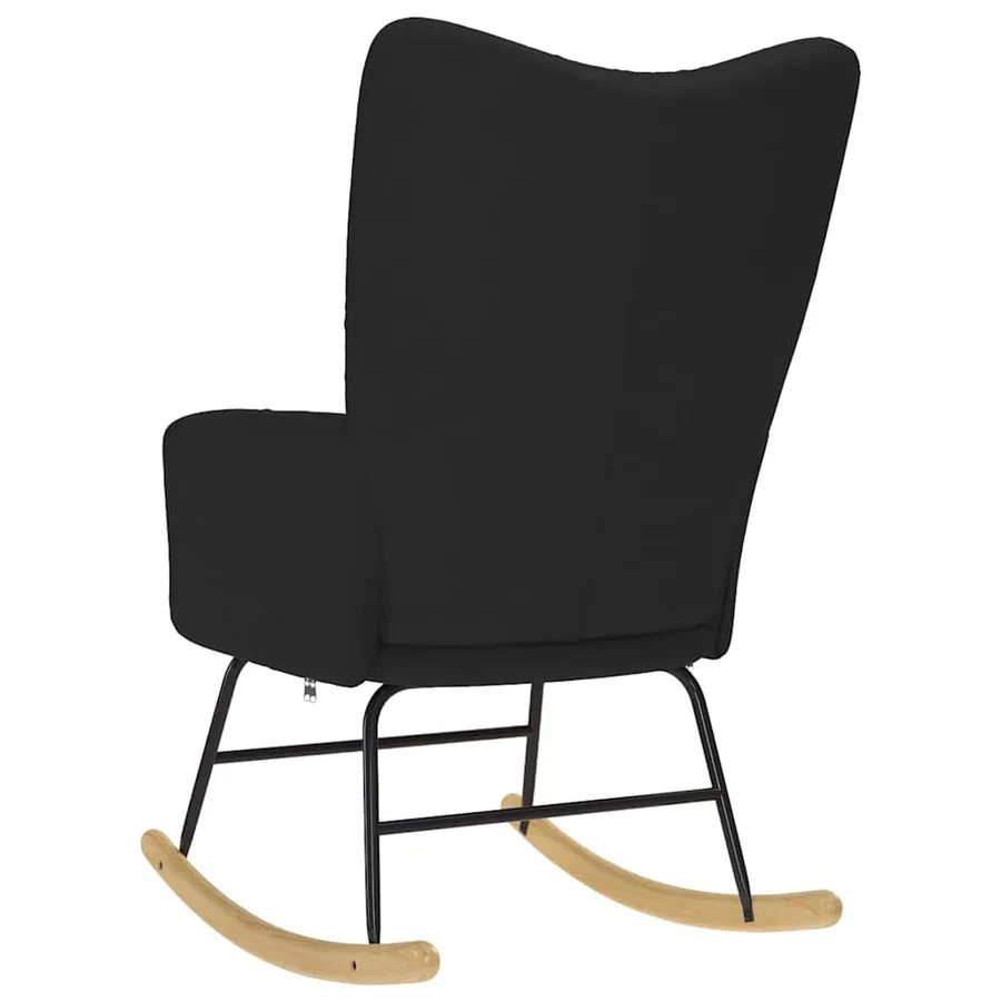 Chaise à bascule Noir Tissu - 5