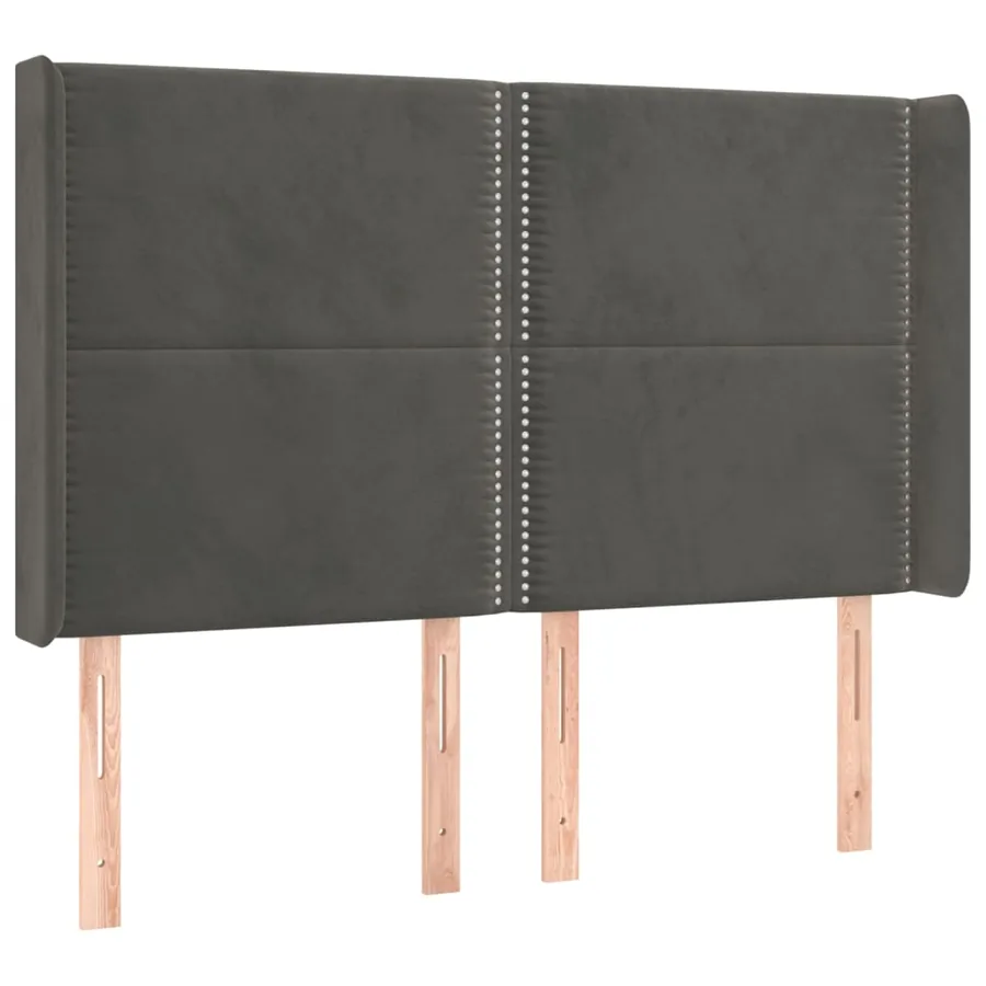 Sommier à lattes de lit matelas et LED Gris foncé 140x200 cm - 7