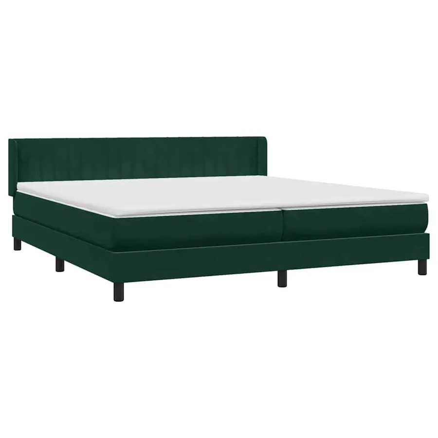 Sommier à lattes de lit et matelas vert foncé 200x220cm velours - 4