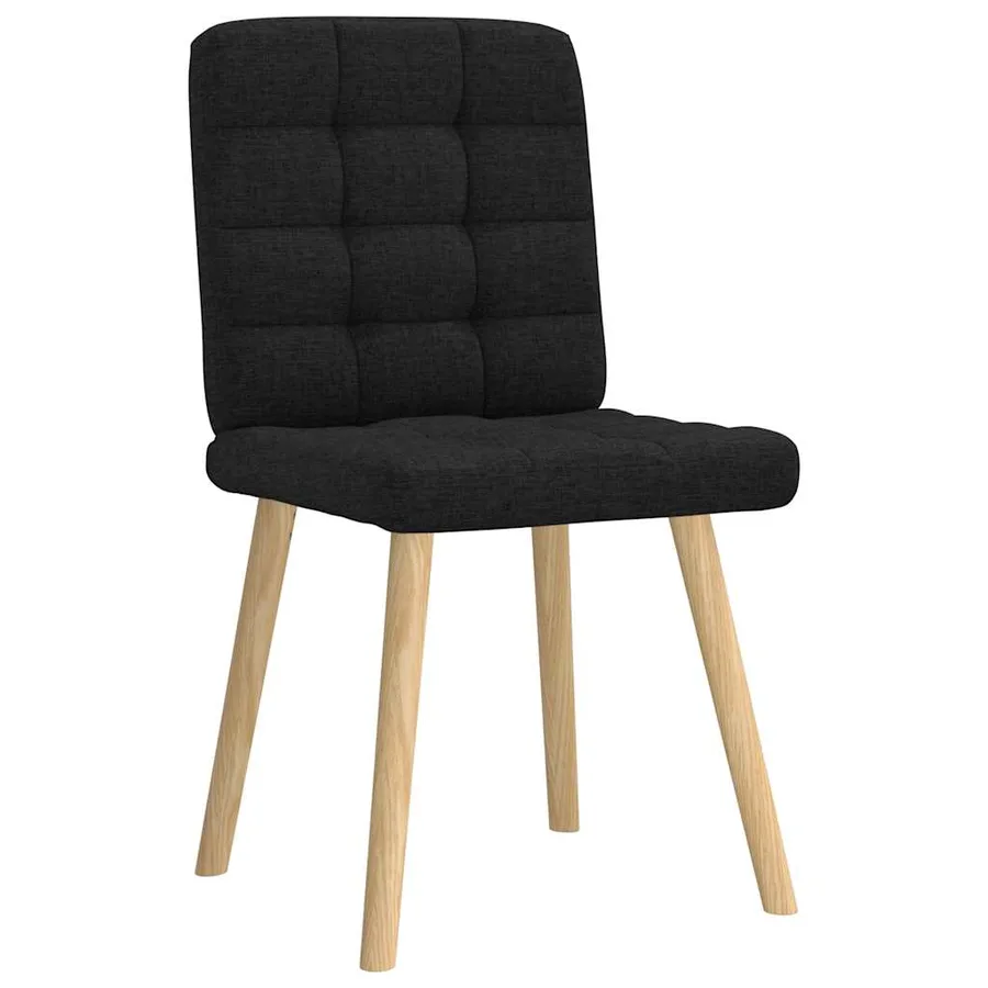 Chaises à manger lot de 4 noir tissu - 3