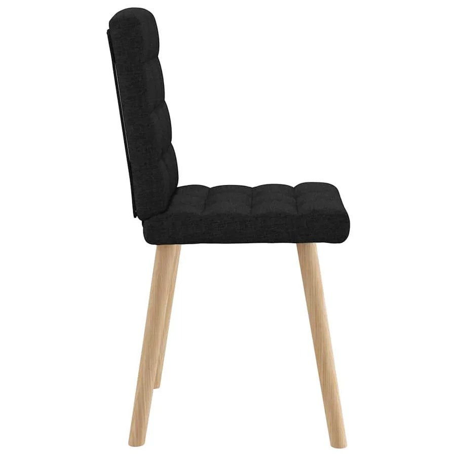 Chaises à manger lot de 4 noir tissu - 5