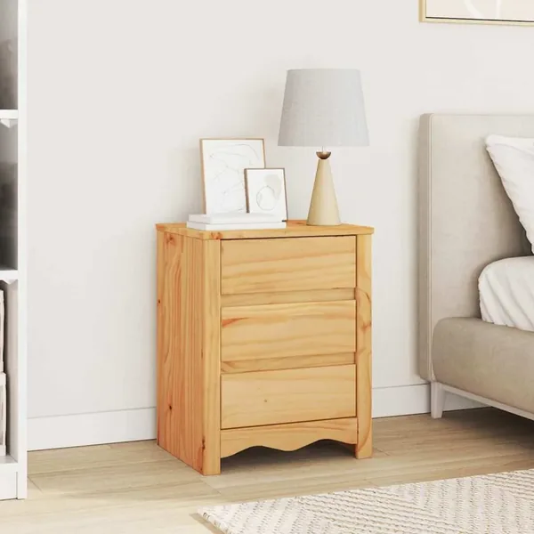 Table basse Drammen Chêne 45 x 35 x 56 cm Bois de pin massif
